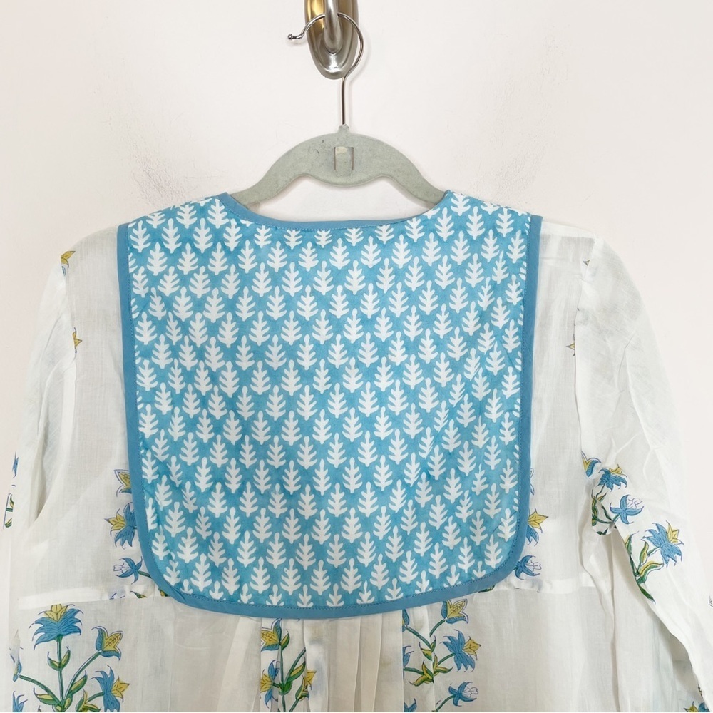 SZ Blockprints Jaipur Blockprint Caftan Long Sleeve Dress Medium - Picture 3 of 6